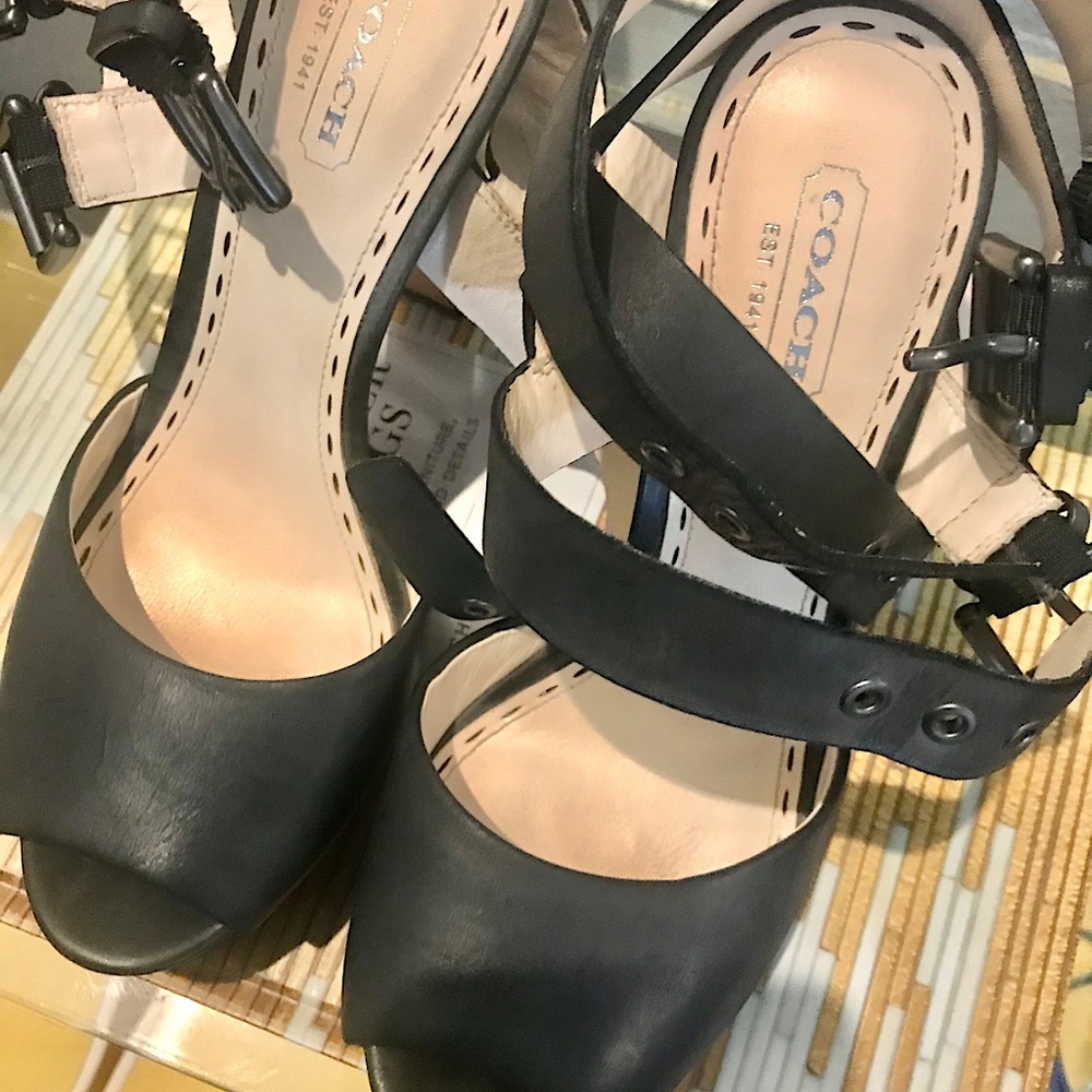 Coach Navy Blue Platform Sandal